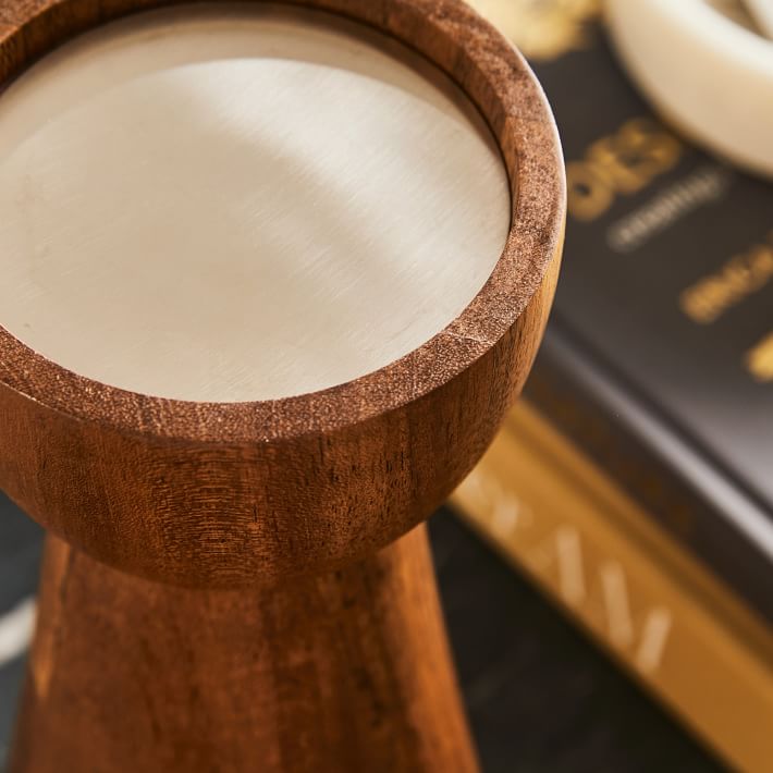 Pure Wood Pillar Candle Holders Small