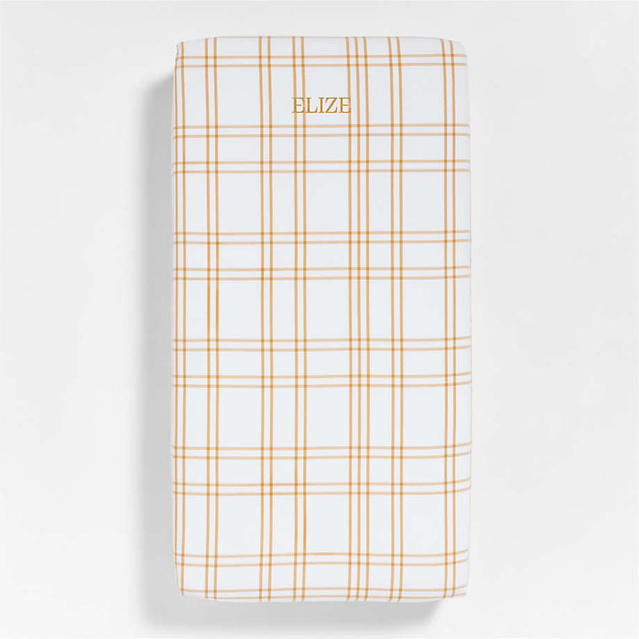 Stax Savannah Yellow Yarn Dyed Organic Cotton Baby Crib Fitted Sheet