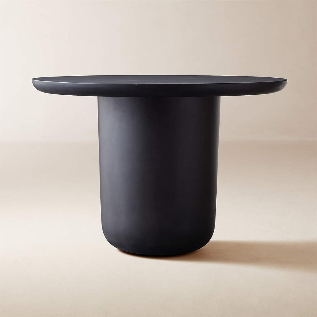 LOLA ROUND BLACK CONCRETE DINING TABLE