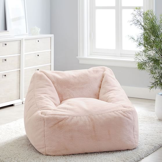 Recycled Blend Faux Fur Blush Modern Lounger