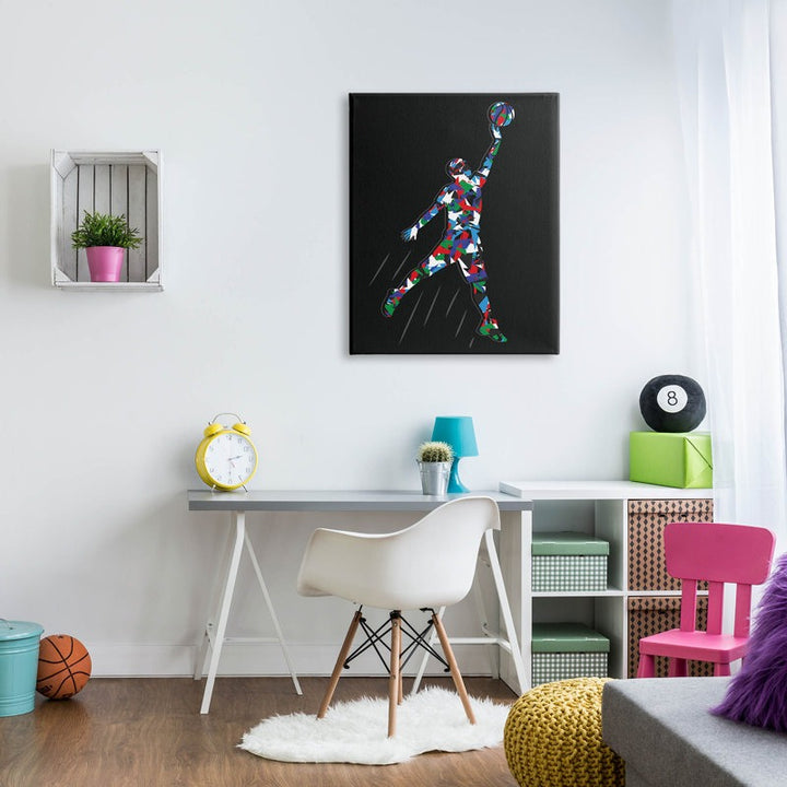 Basketball Player Abstract Pattern On Canvas
