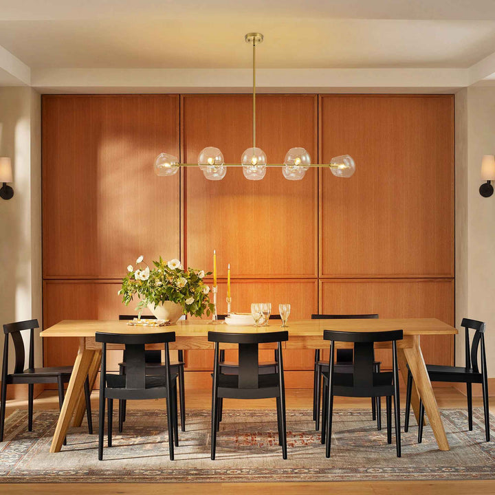 Gold Toyin 8 Light Modern Linear Kitchen Island Pendant