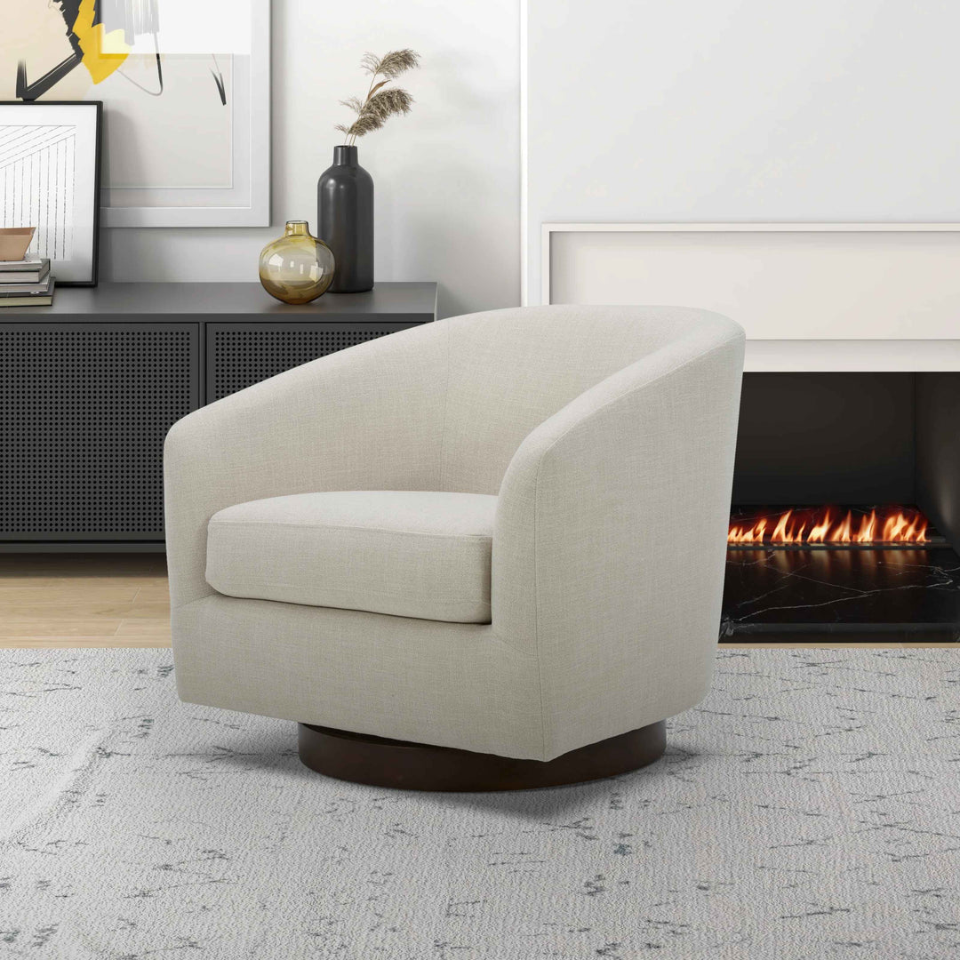 Bennett Upholstered Swivel Barrel Chair