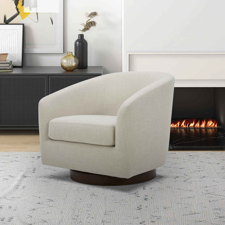 Bennett Upholstered Swivel Barrel Chair