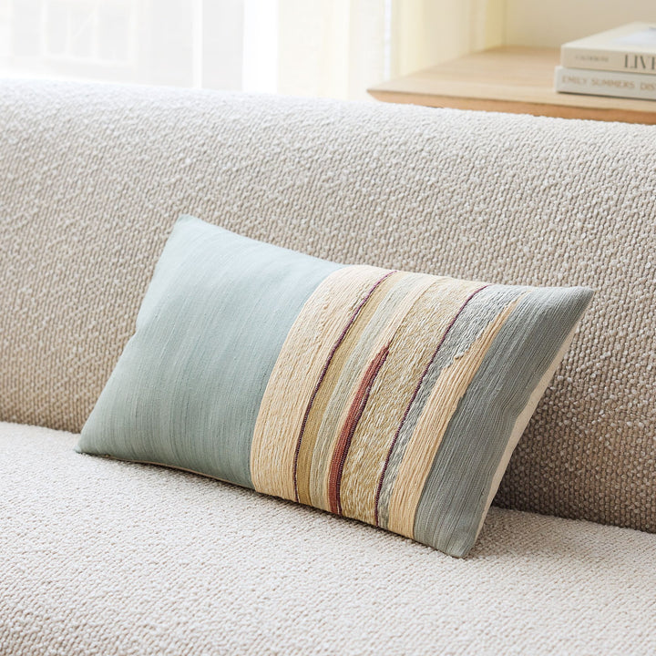 Mixed Woven Landscape Pillow Cover 12x21