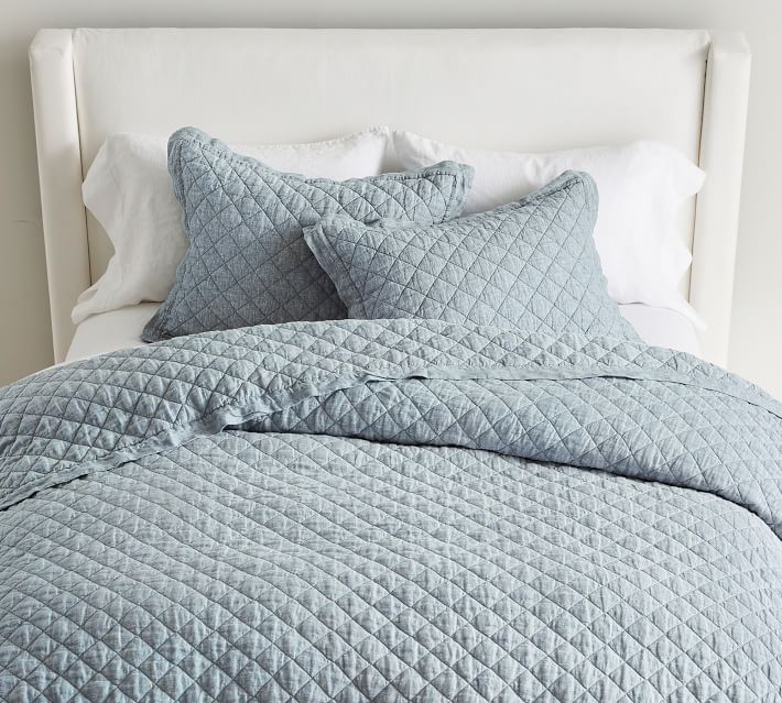 Belgian Flax Linen Diamond Quilt-King