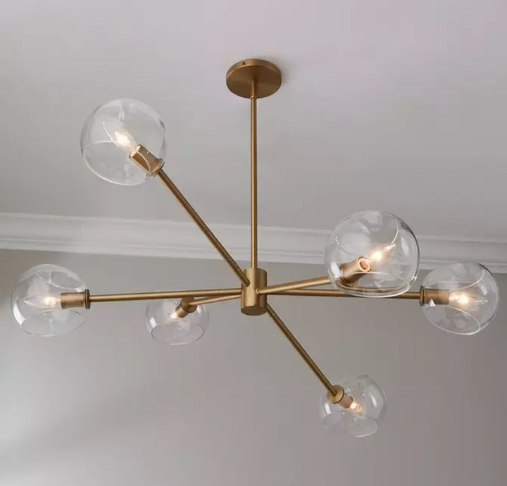 Xaviero Glass Chandelier 6 light