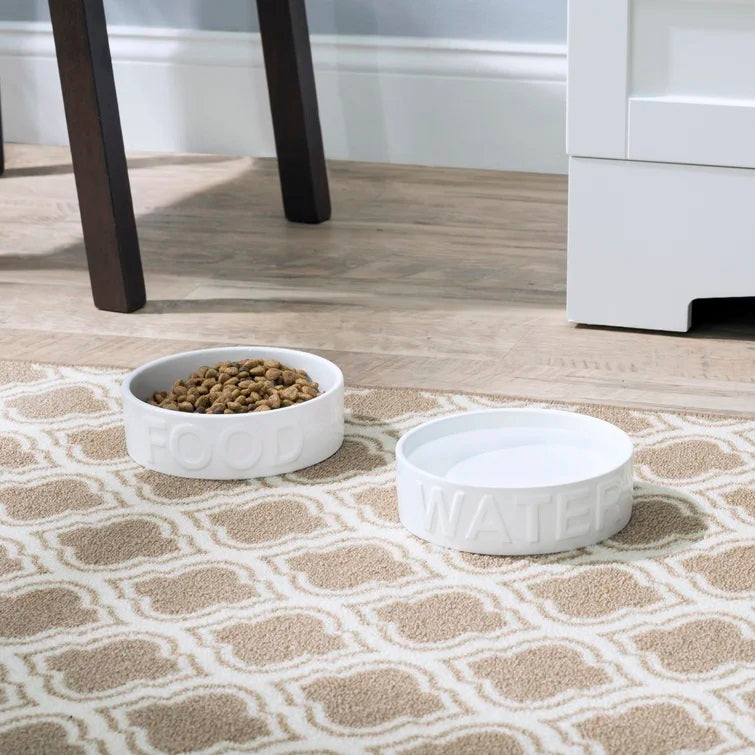 Classic Food and Water Pet Bowl Set Set of 2