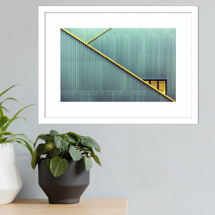 Stairs by Jan Niezen With Frame-19.38"X14.25"