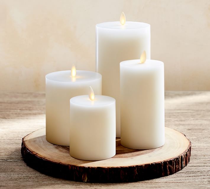 Premium Flickering Flameless Wax Pillar Candles