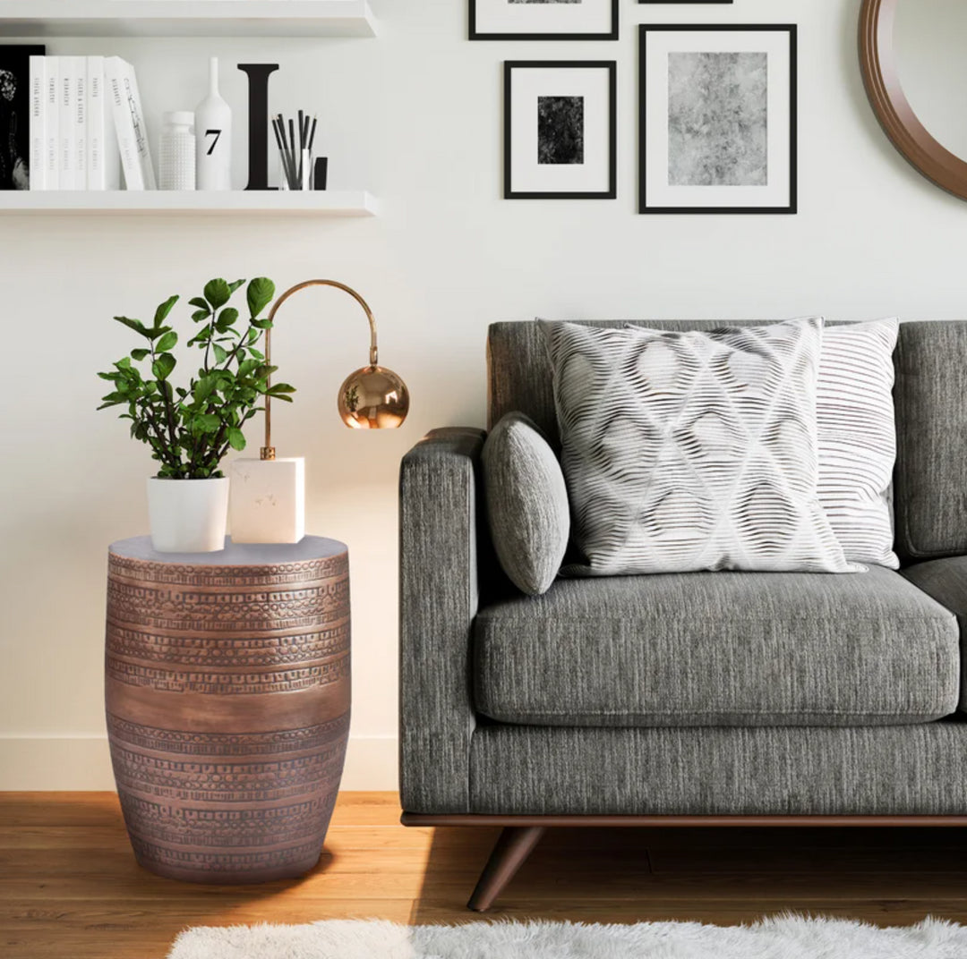 Calveston Iron Drum End Table