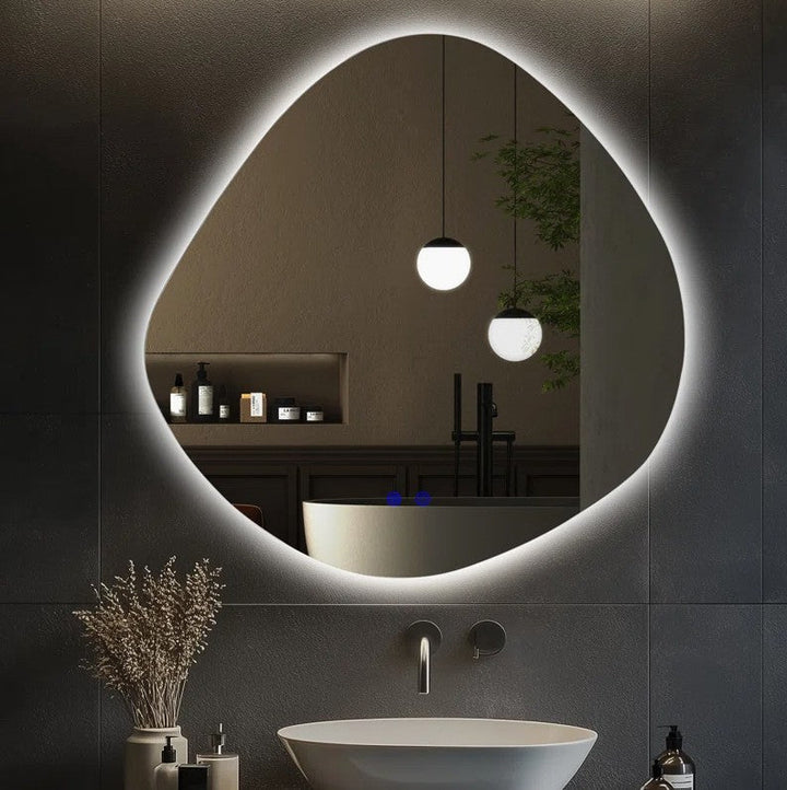 Dibbrun Frameless Lighted Bathroom Mirror Anti-Fog LED Wall Mirror