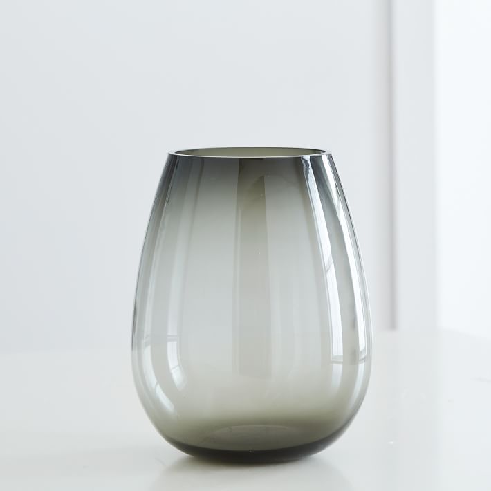 Foundations Large Glass Vase Silver