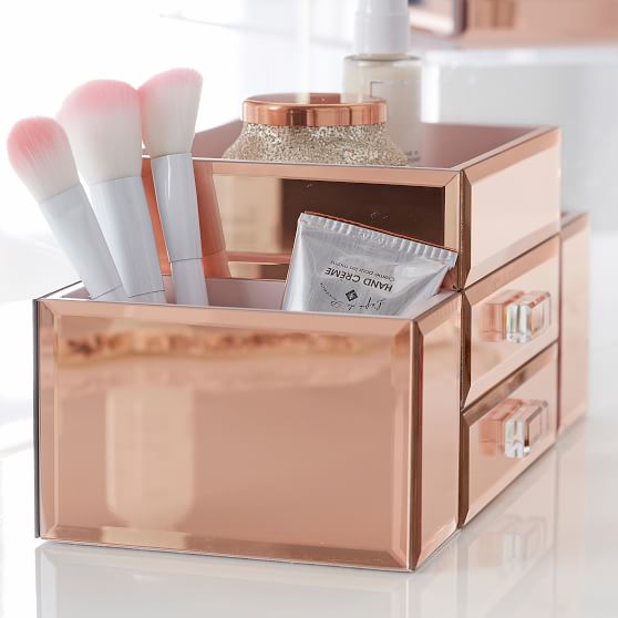 Mirrored Beauty Organize Rose Gold
