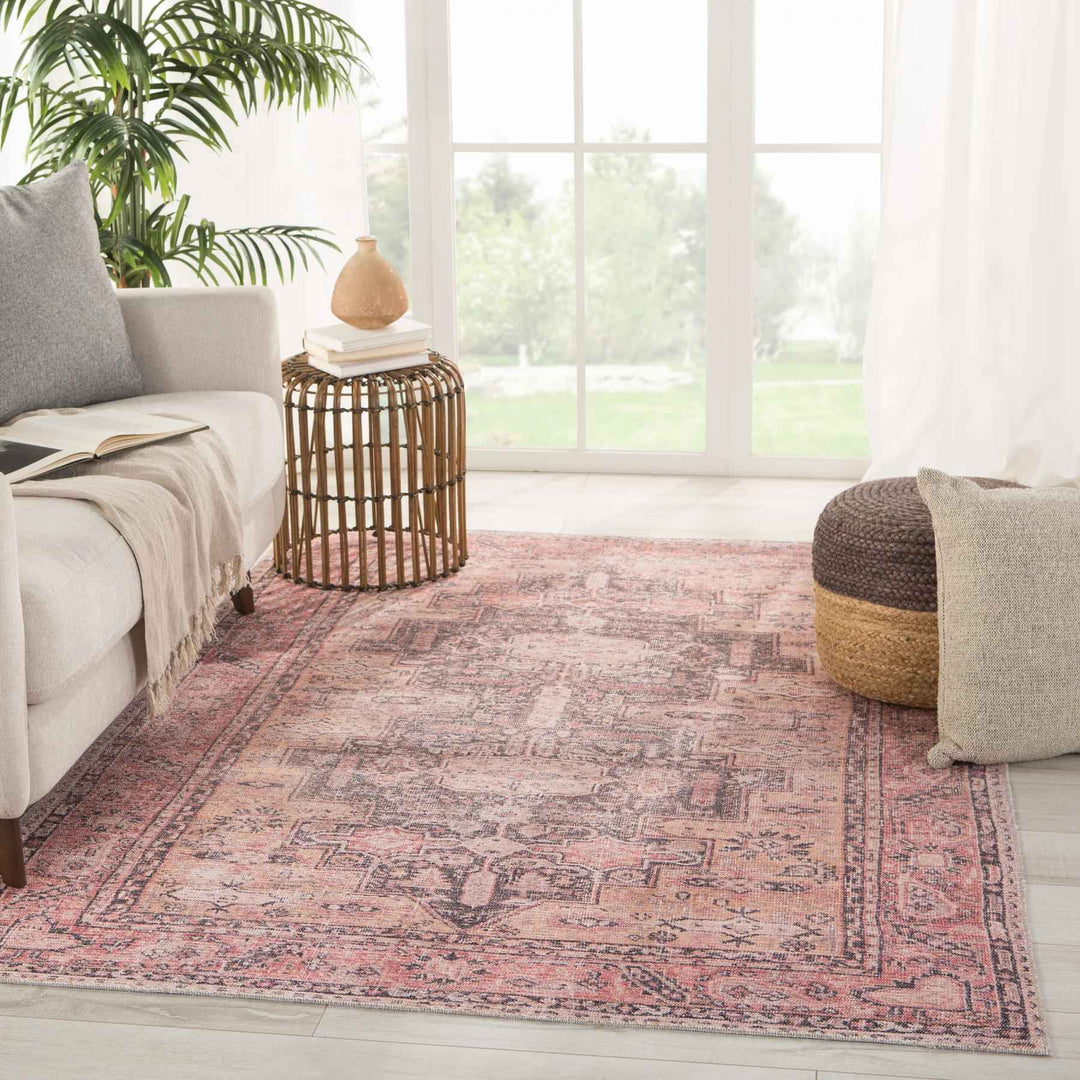 Cosima Medallion Pink and Dark Purple Rug-9'x12'