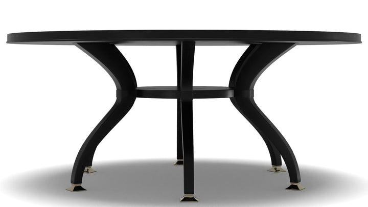 Caracole Total Eclipse Modern Black Wood Round Dining Table