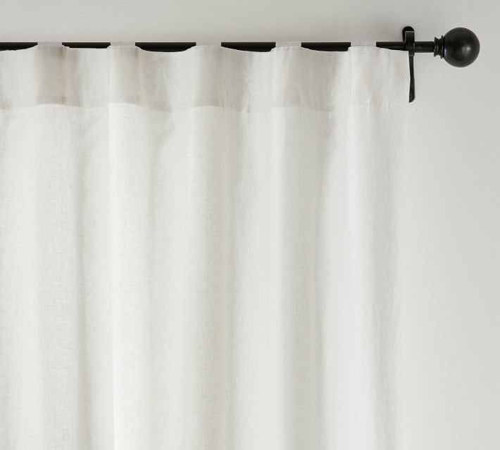Custom Belgian Flax Linen Curtain - 54 x 180&quot; - Classic Ivory