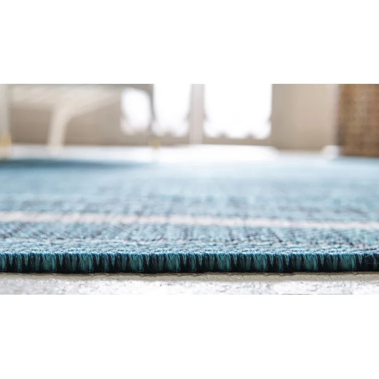 Tollette Teal Outdoor Area Rug-8'x11'4"