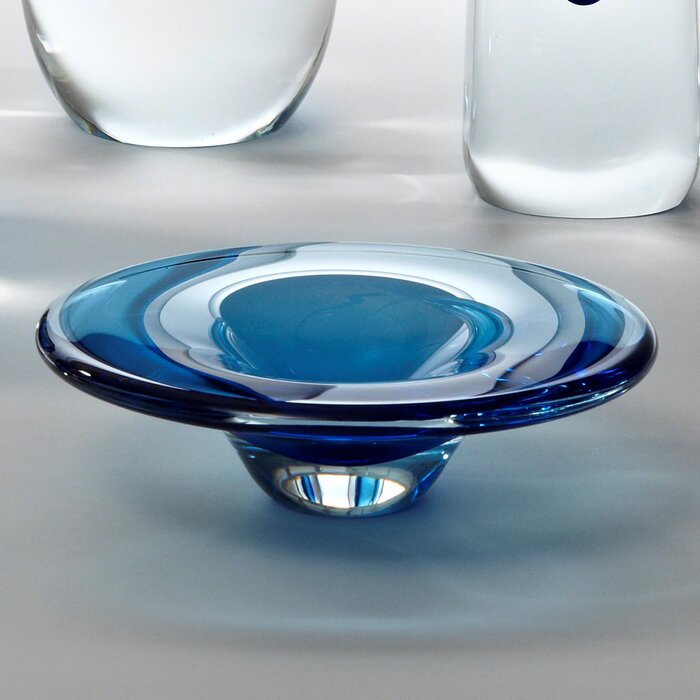 Glass Decorative Plate in Blue