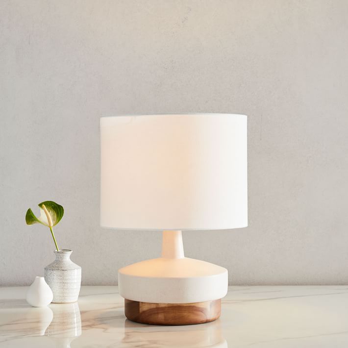 Wood and Ceramic Table Lamp