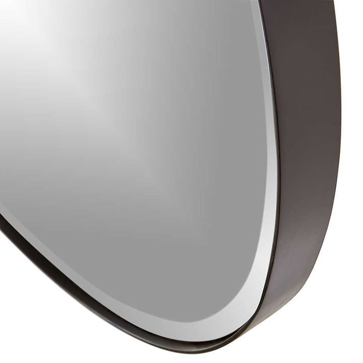 Edge Black Round Wall Mirror