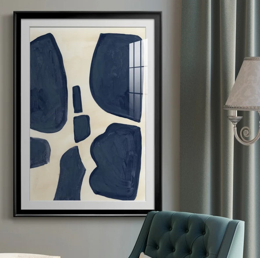 Blue Pieces II Picture Frame Print