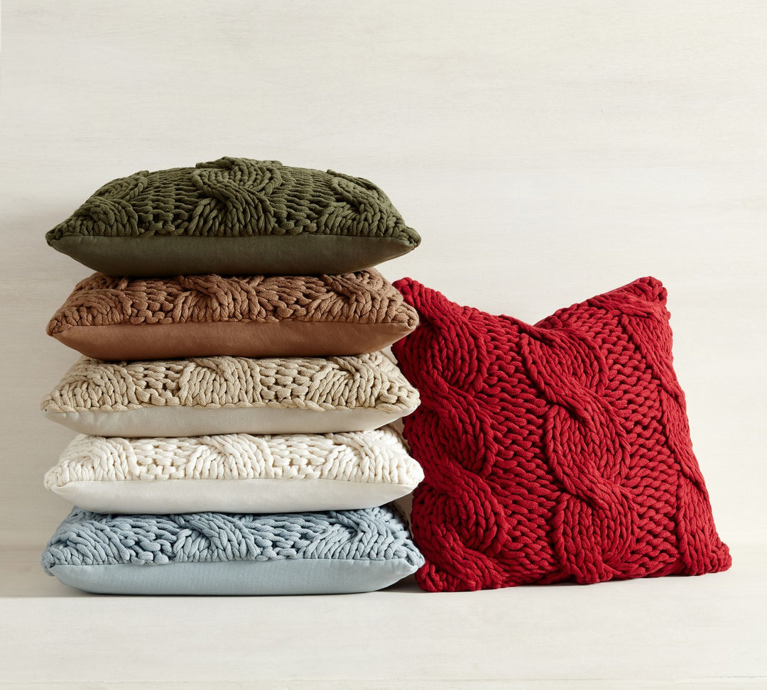 Colossal Handknit Pillow Bronze With insert 24" x 24"