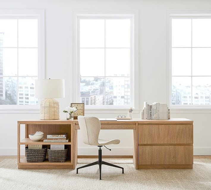 Pacific Desk with Bookcase And File Cabinet