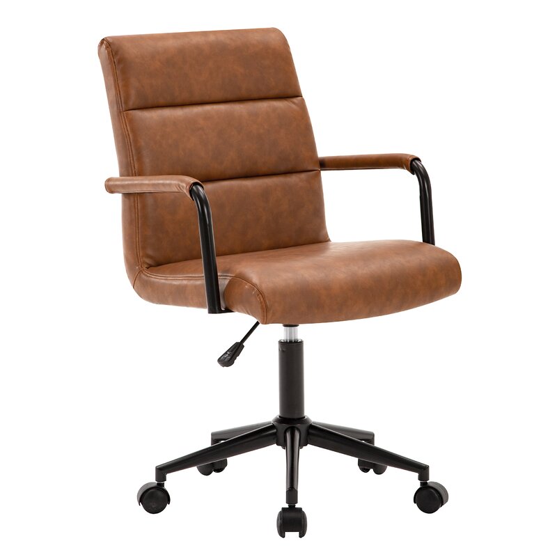 Stephanie Faux Leather Office Chair with Steel Base