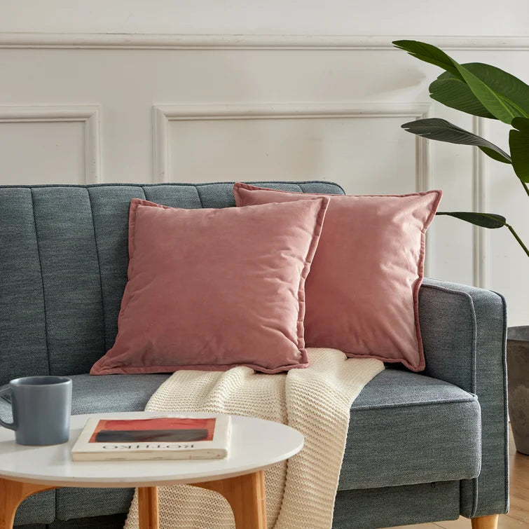 Chadabe Square Velvet Pillow Cover No Insert Set of 2-18"x18"