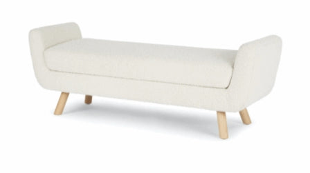 Gabriola Ivory Boucle Bench