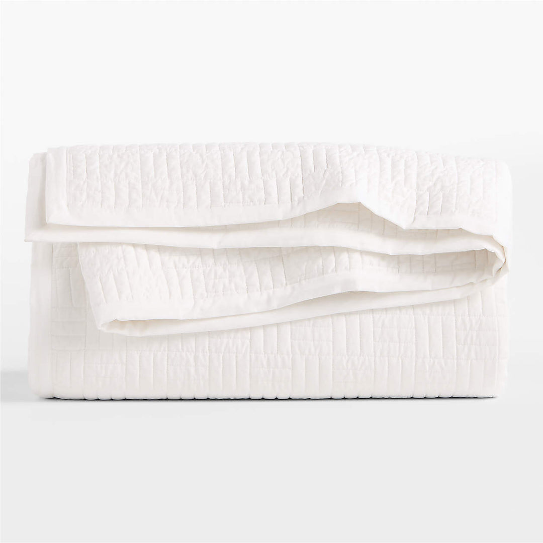 Serene Washed Organic White King Quilt