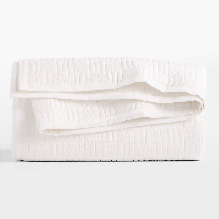 Serene Washed Organic White King Quilt