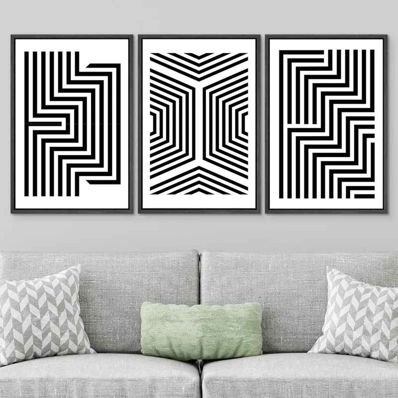Black And White Stripes And Lines Geometric Patterns -2