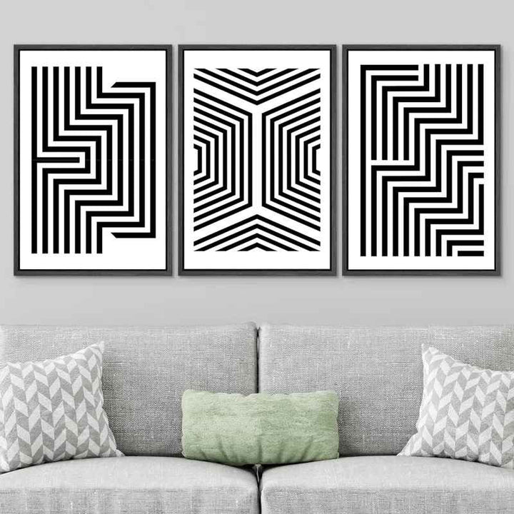 Black And White Stripes And Lines Geometric Patterns -2