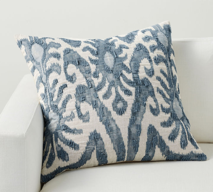Delancey Embroidered Pillow_Steel Blue