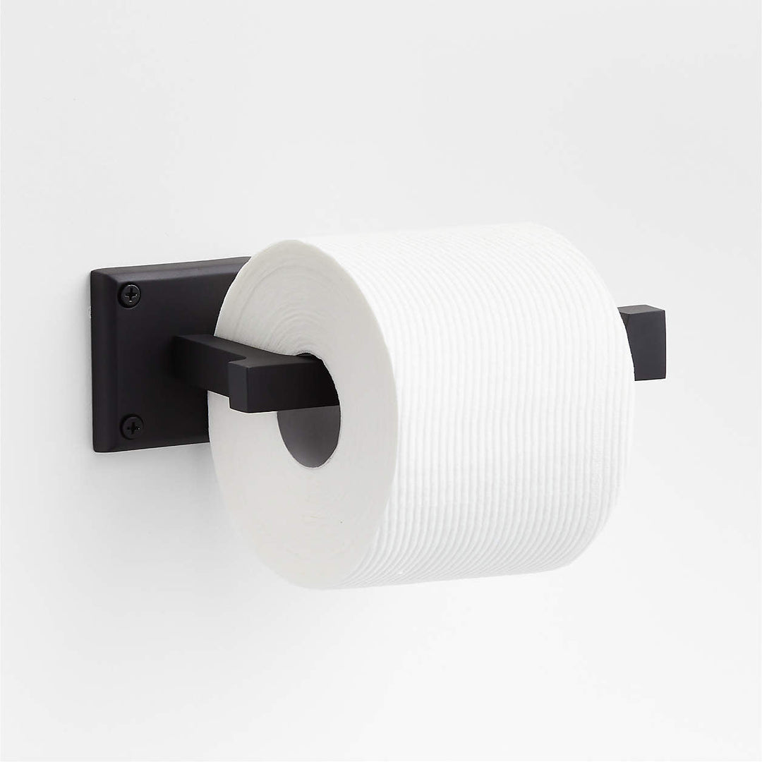 Square Edge Matte Black Wall Mounted Toilet Paper Holder