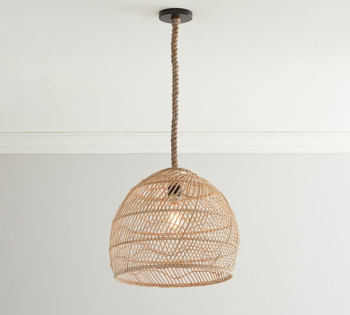 Flora Rattan Pendant 23"
