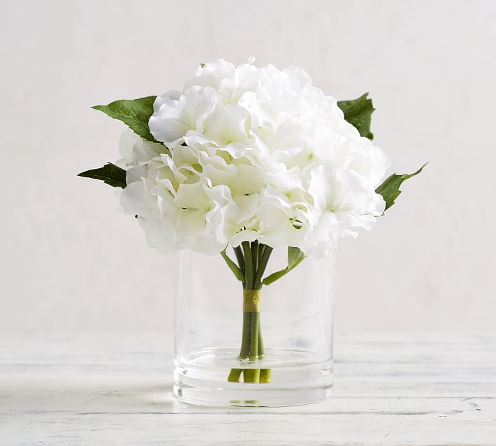 Faux White Hydrangea Composed Arrangement