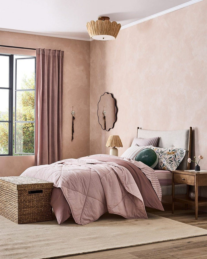 Supersoft Lilac Rose Organic Cotton Gauze Kids Quilt- Queen