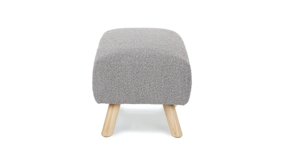 Gabriola Dover Gray Bouclé Ottoman