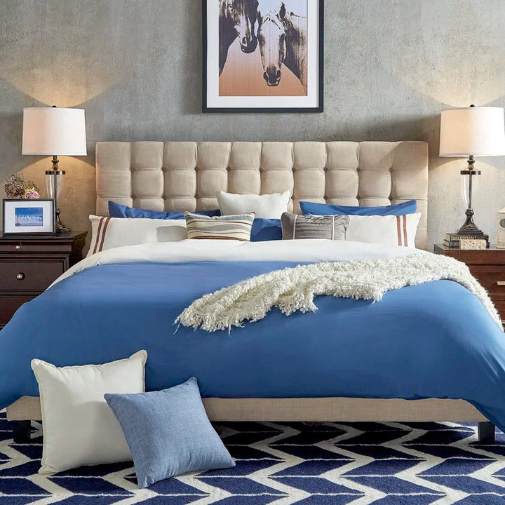 Trevoux Tufted Upholstered Low Profile Platform Bed