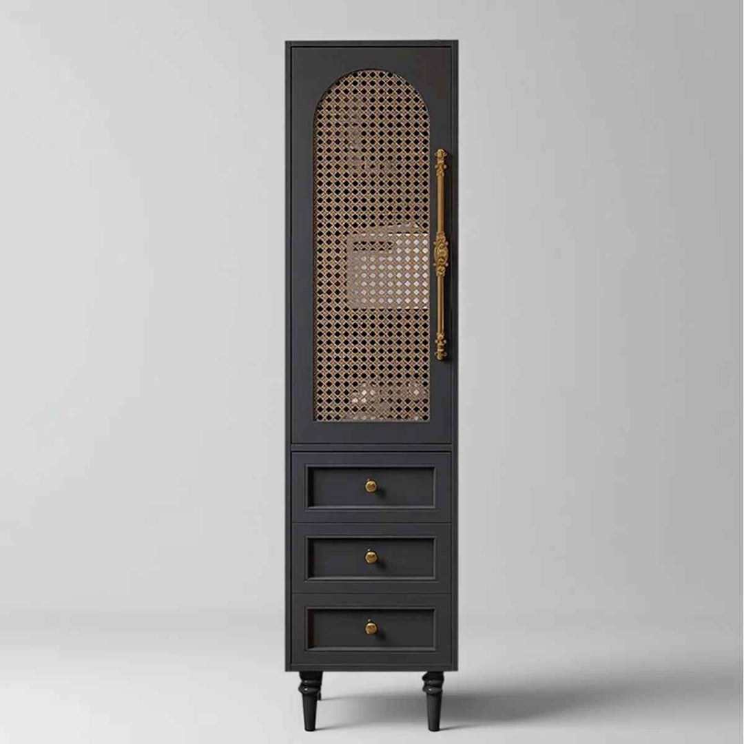 Boho Rubberwood Bathroom Storage Cabinet