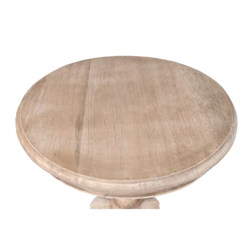 Beige Corsair 25'' Tall Solid Wood 3 Legs End Table