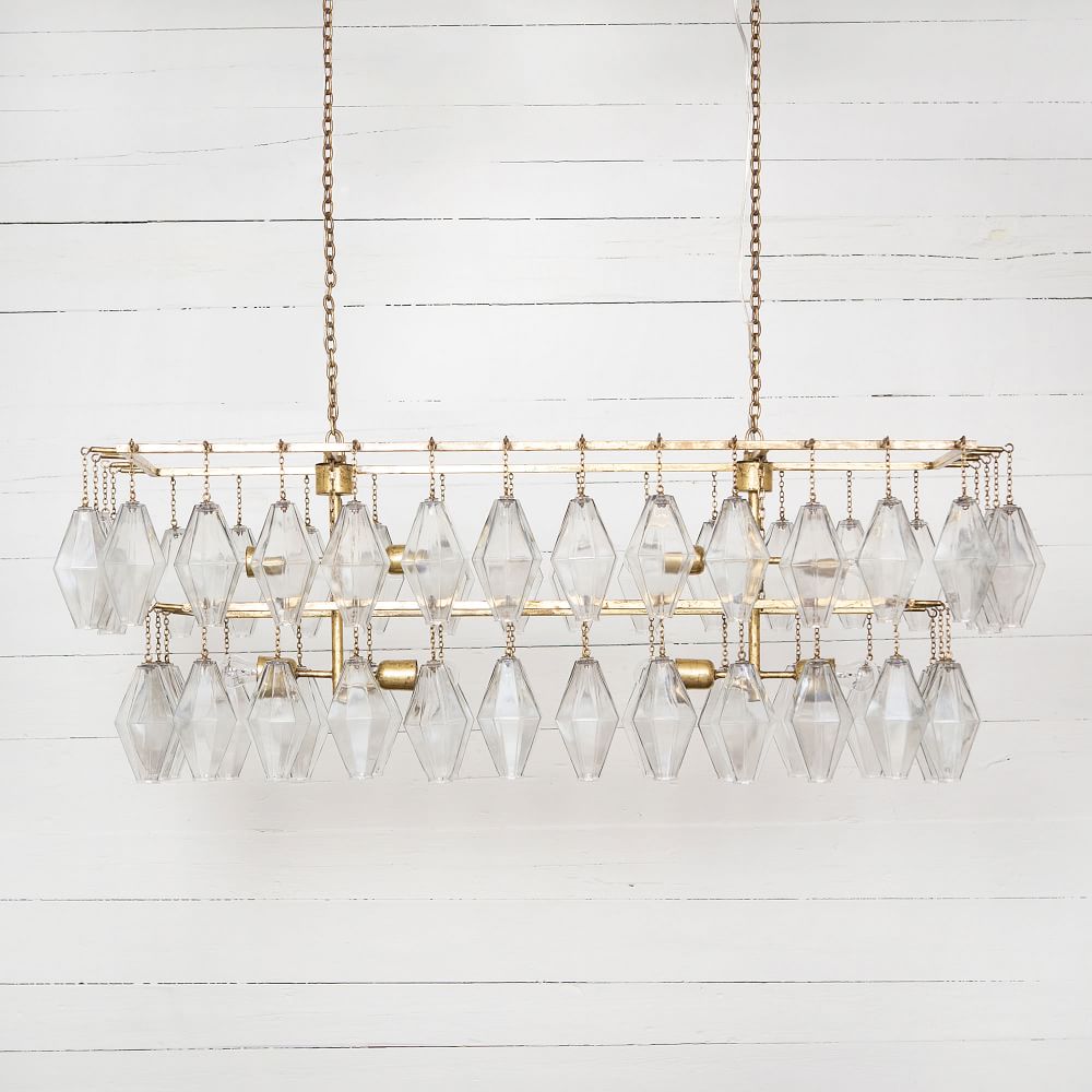 Grand Waterfall Rectangle Chandelier 52"