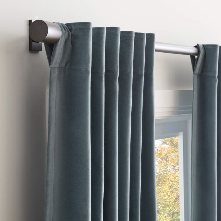 Cotton Velvet Curtain Ocean-96''