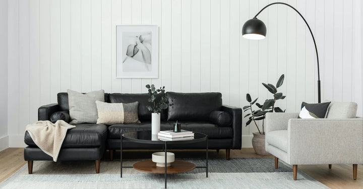 Sven Oxford Black Left Sectional Sofa