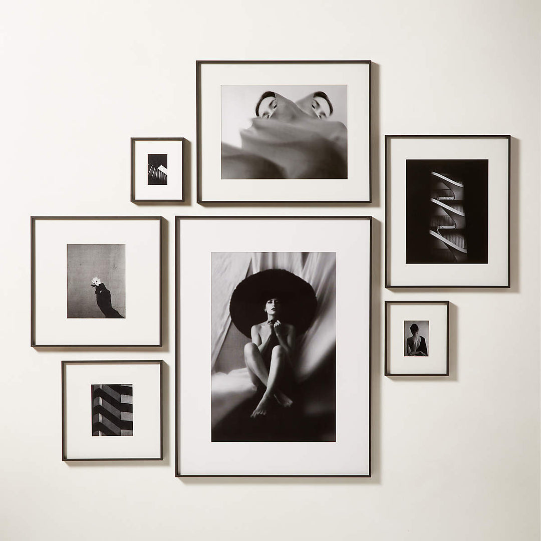 GALLERY SOFT BLACK PICTURE FRAME WITH WHITE MAT