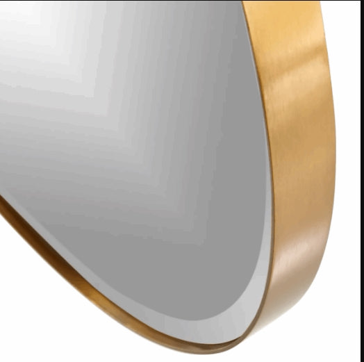 Edge Brass Round Wall Mirror