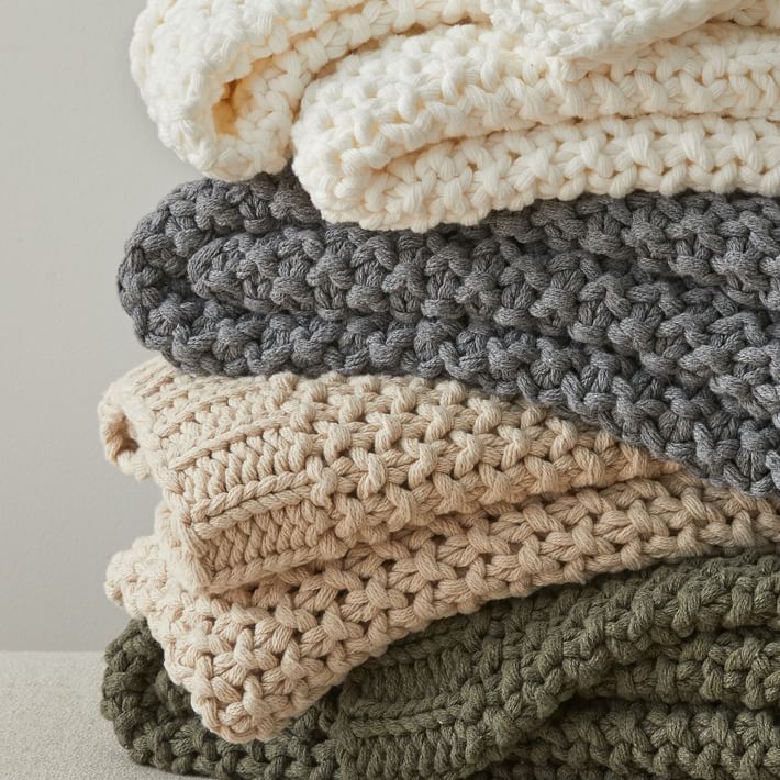 Chunky Cotton Knit Throw